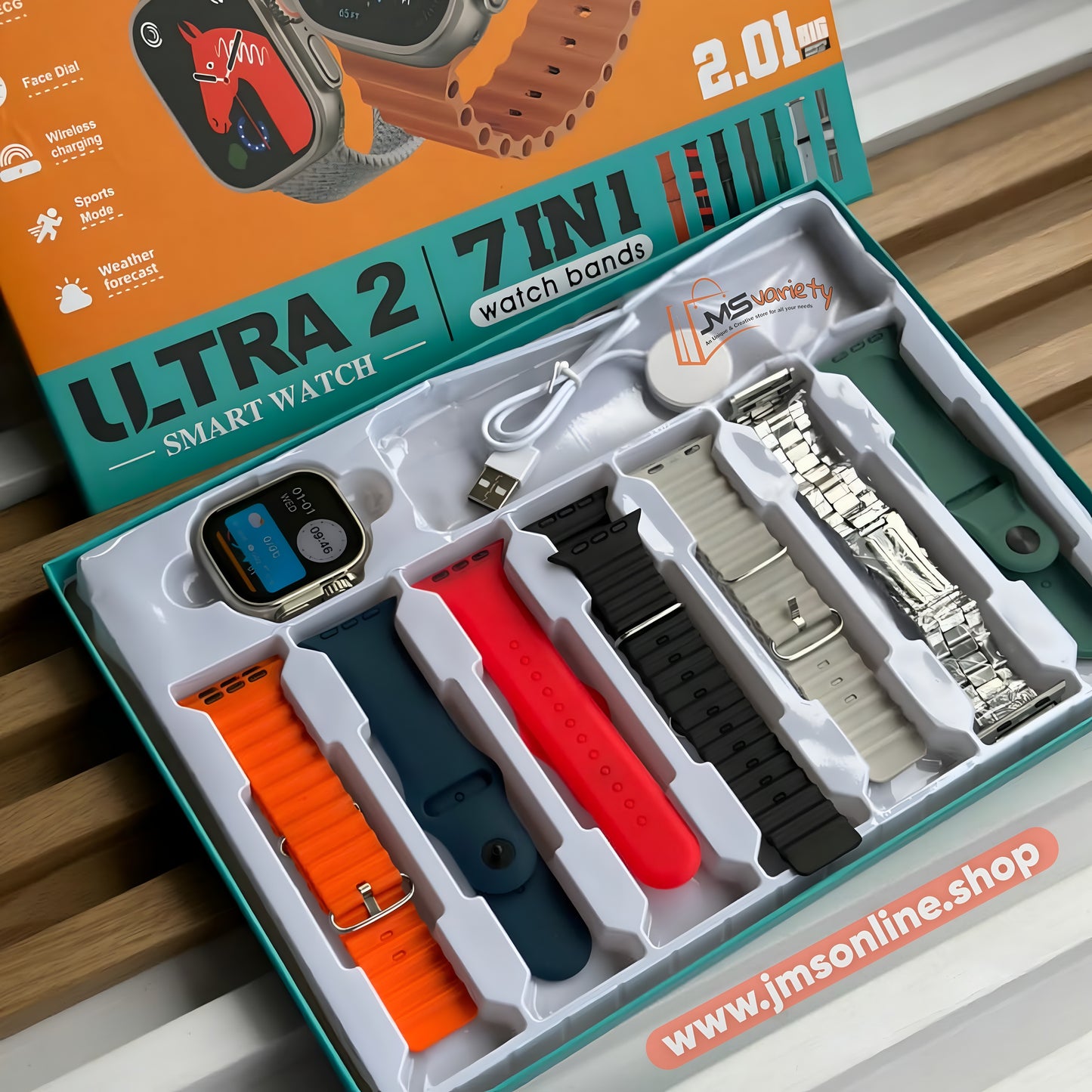 JMS Ultra 2 Smart Watch 7IN1 Combo