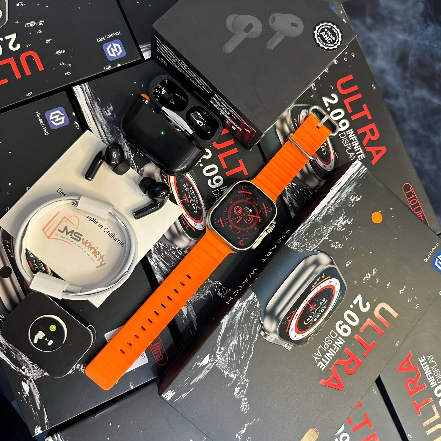 T10 ULTRA 49 MM SCREW SERIES 8 SMART WATCH AIRPOD PRO 2 BLACK GENERATION USA VOLUME UP DOWN WORK HIGH QUALITY