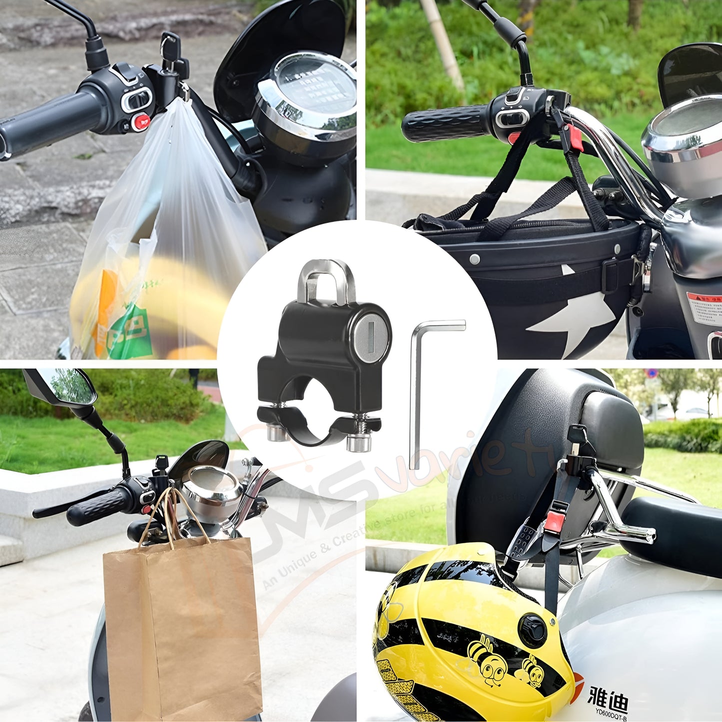 JMS Helmet Lock for Bike & Motorcycle,Universal Helmet Security Lock
