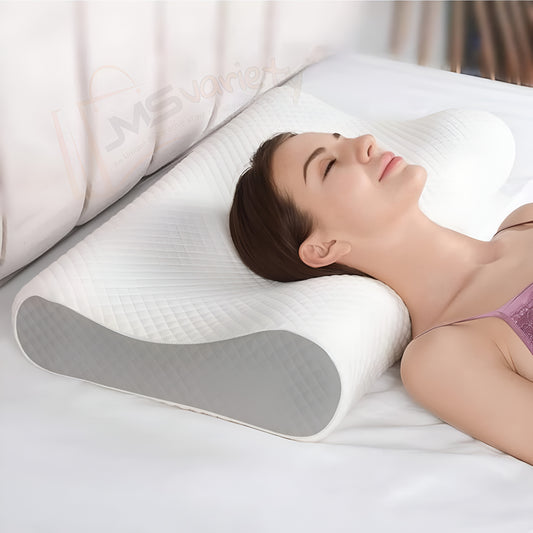 JMS Cervical Pillow for Neck Pain & Shoulder Pain Relief-Memory Foam Pillow for Sleeping-Orthopedic Pillow for Spondylitis-Ortho Neck Support Contour Medical Pillow (White)