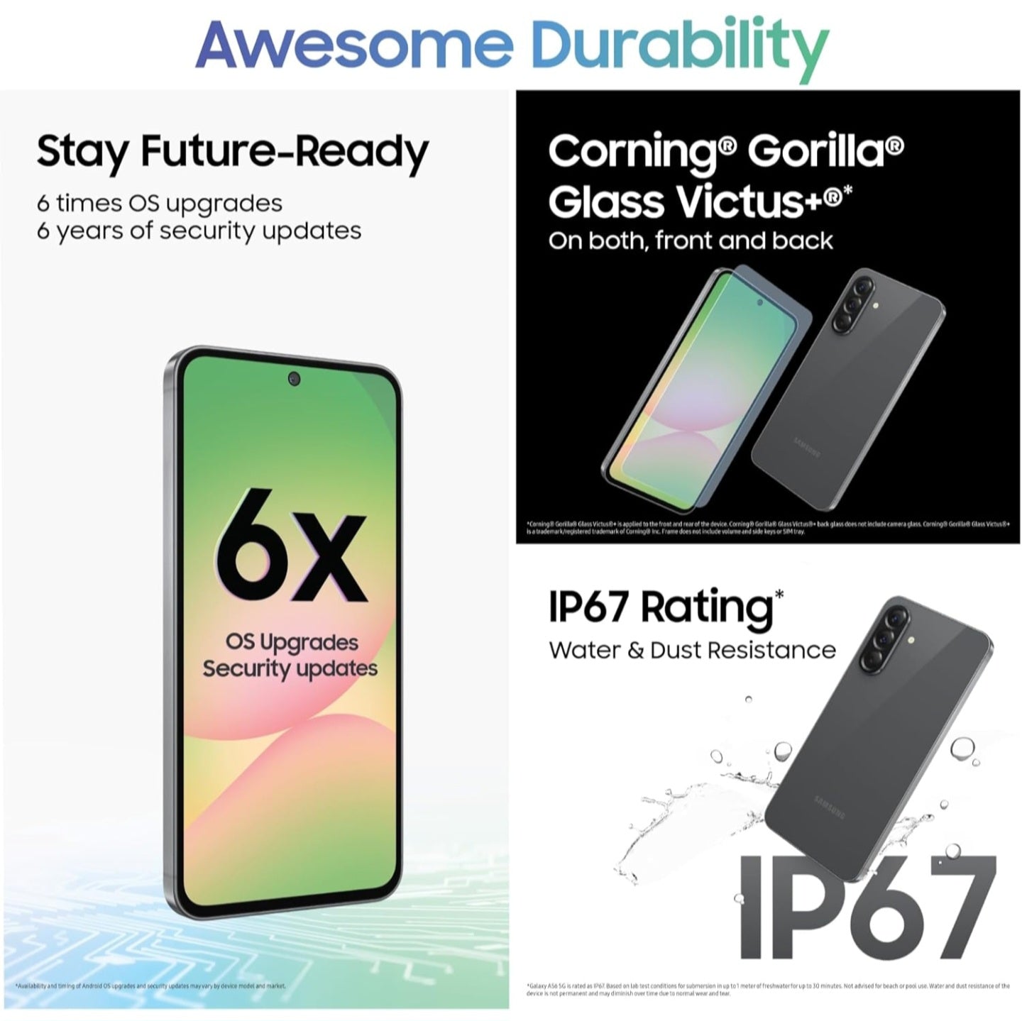 Samsung Galaxy A56 5G (Awesome Graphite) | Metal Frame | Gemini Live | Awesome Intelligence (AI): Circle to Search, Instant Slo-Mo, Auto-Trim, Object Eraser | Flagship Grade Camera