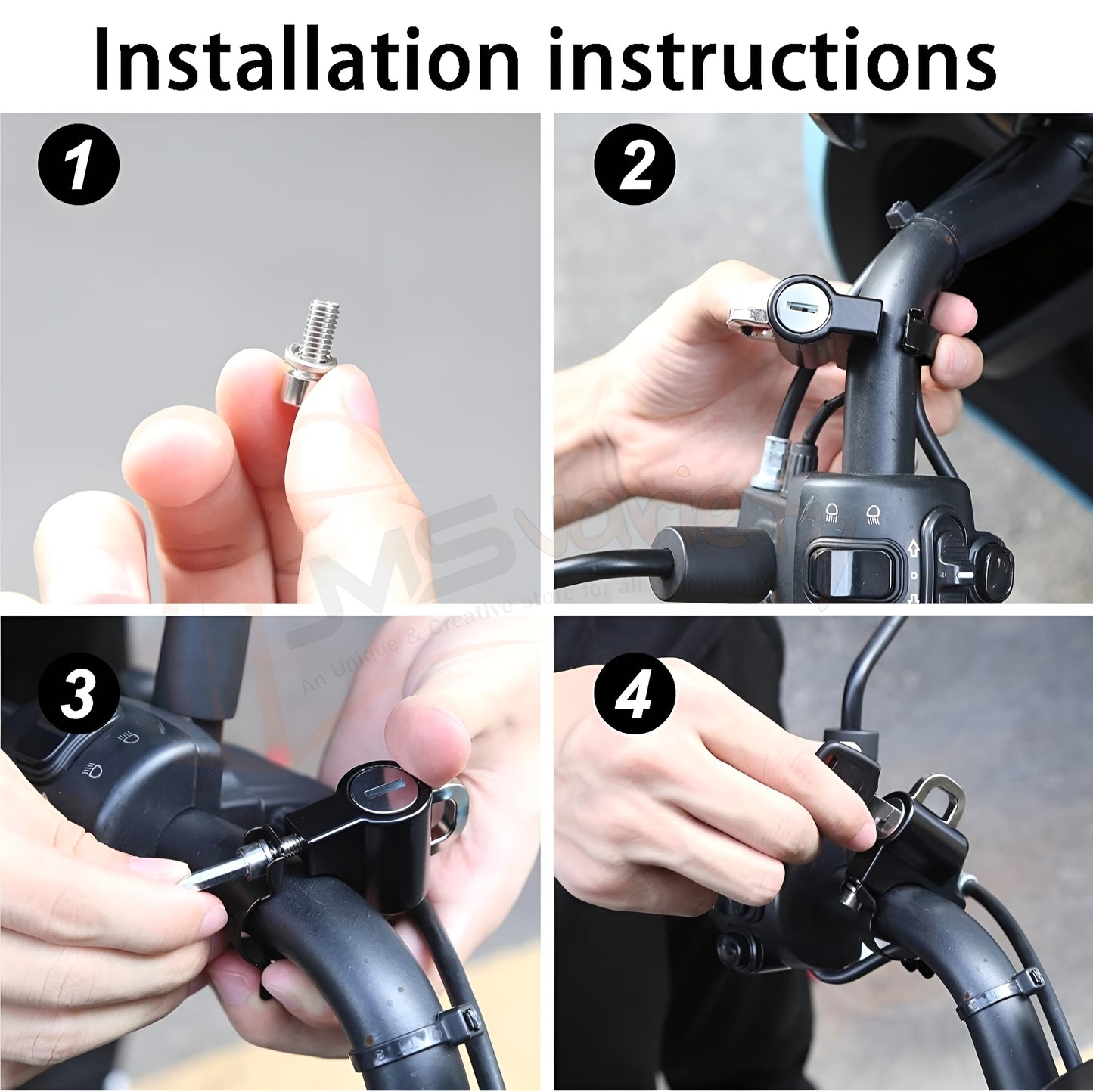 JMS Helmet Lock for Bike & Motorcycle,Universal Helmet Security Lock