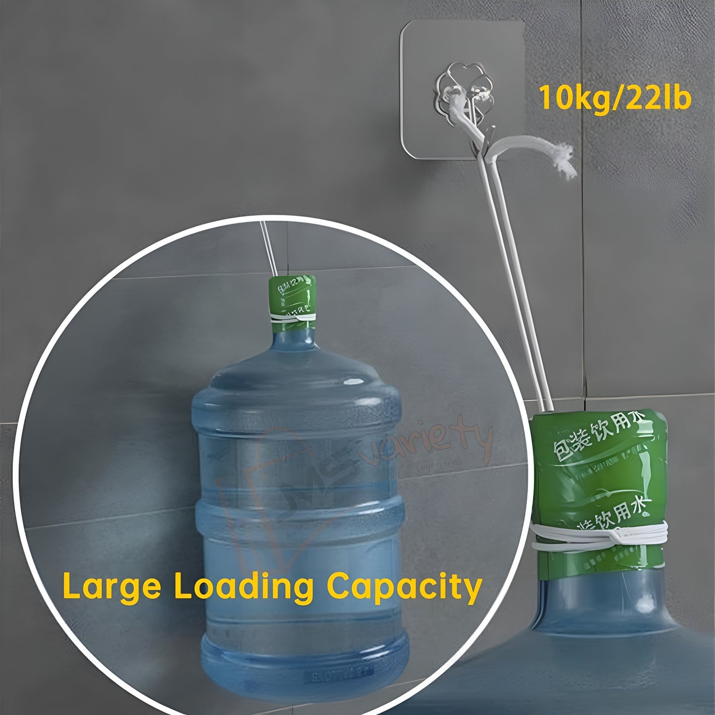 10 Pack Sticky Wall Hooks are Transparent and Thick, Could Hang 22lbs/10kg Max. They are Waterproof, Oilproof and Seamless, Suitable for Kitchens, Restrooms, Bathrooms and More (10)