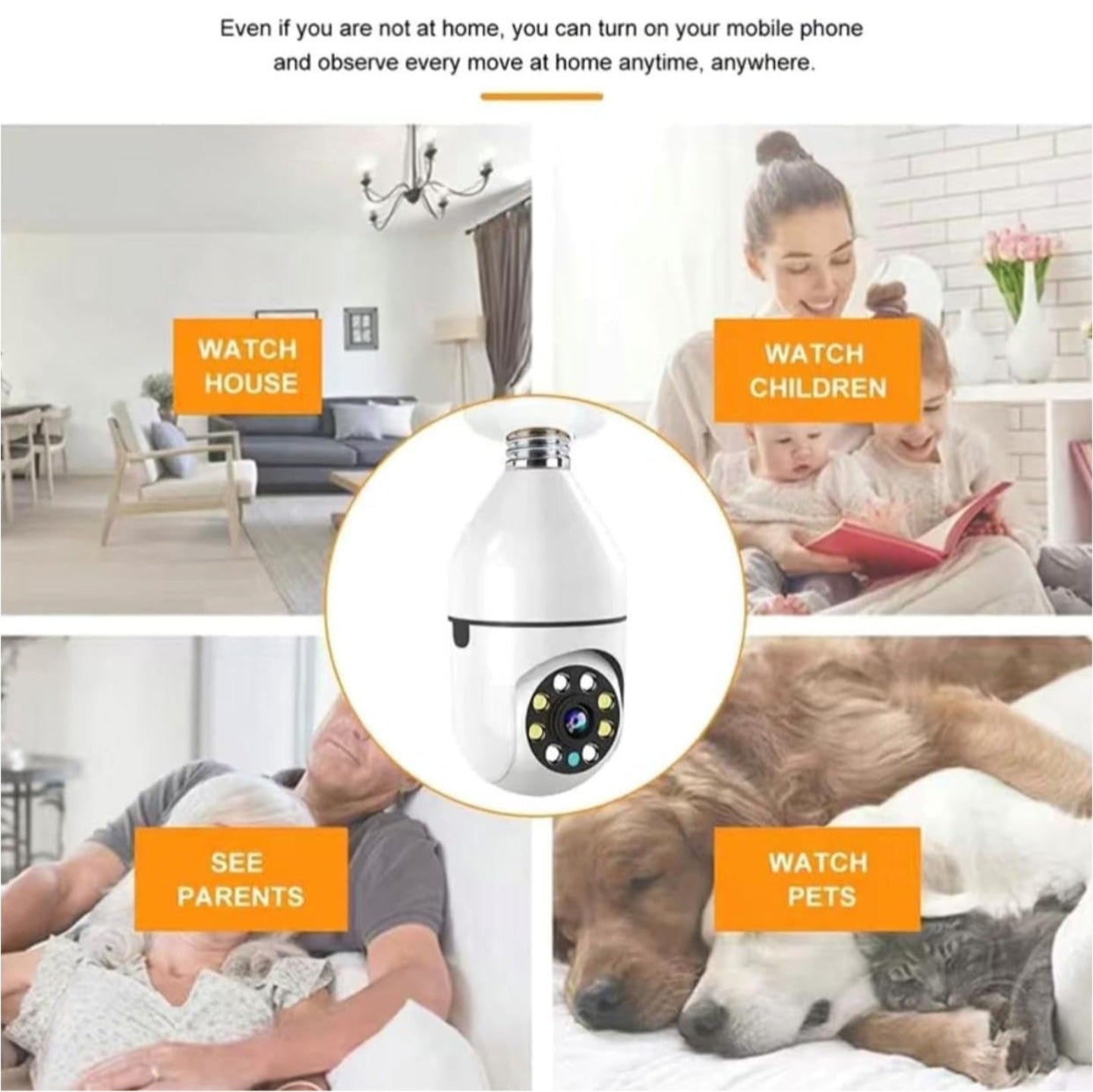 WIFI SMART BULB CAMERA  WITH 360 DEGREE ROTATION