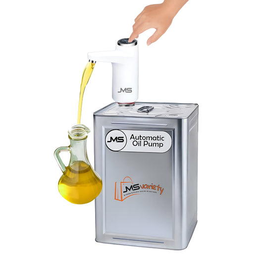 JMS Electric Water Dispenser & Oil Dispenser, Portable Water Bottle Pump for 5 Gallon Bottle, Quantitative Pumping, USB Charging, Fast Water, Low Noise, for Home, Office and Outdoor, White